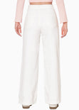 Jean recto de tiro alto  color blanco, marfil para mujer - Flashy