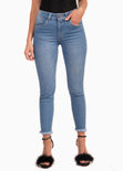 Jean tiro alto skinny desflecado para mujer - Flashy