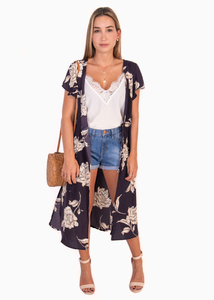 Kimono estampado flores para mujer - Flashy