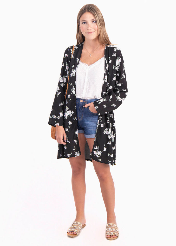 Kimono estampado flores para mujer - Flashy