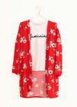 Kimono estampado flores para mujer flashy