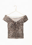 Blusa off shoulder leopardo para mujer - Flashy