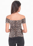 Blusa off shoulder leopardo para mujer - Flashy