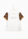 Camiseta estampada con mangas de leopardo para mujer - Flashy