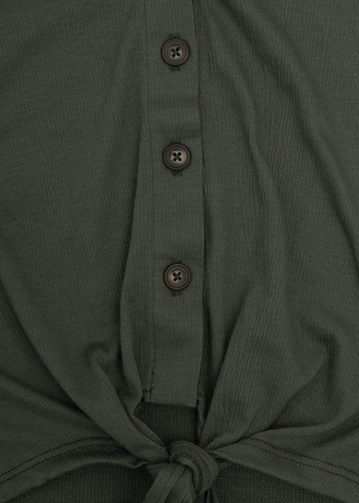 Camiseta anudada con botones de pasta para mujer - Flashy