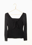 Blusa anudada en escote manga larga para mujer - Flashy
