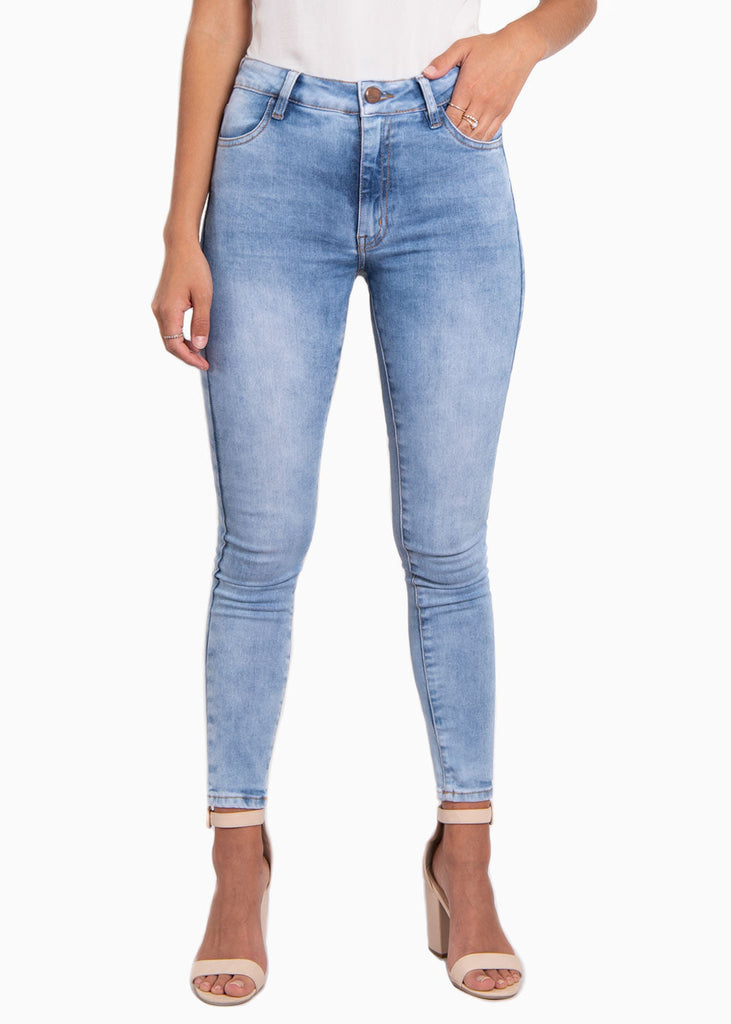 Jean tiro alto skinny para mujer - Flashy