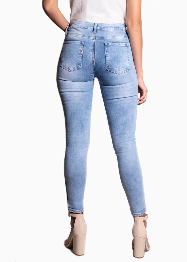 Jean tiro alto skinny para mujer - Flashy