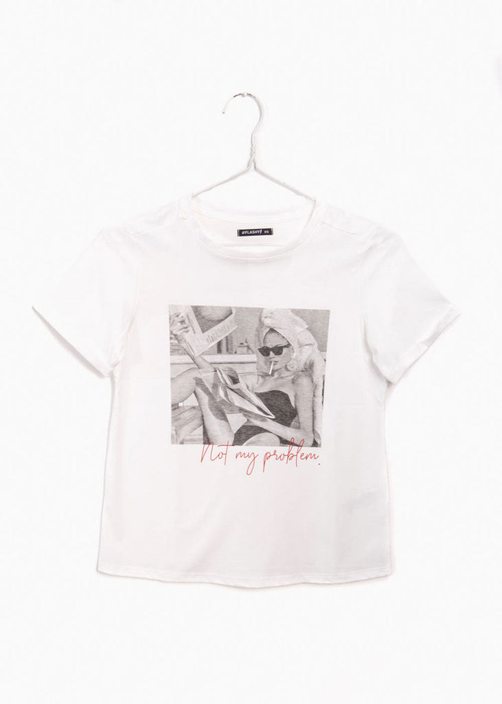 Camiseta estampada "Not my problem" para mujer - Flashy