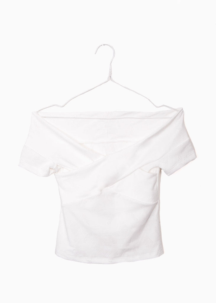 Blusa campesina con cruce en escote para mujer - Flashy