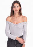 Blusa off shoulder manga larga para mujer - Flashy