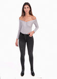 Blusa off shoulder manga larga para mujer - Flashy