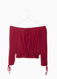 Blusa crop manga larga off shoulder para mujer - Flashy