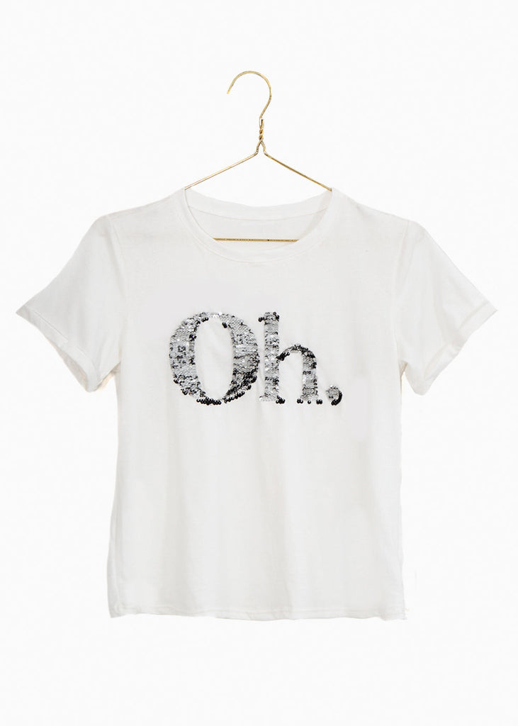 Camiseta estampada "Oh" para mujer - Flashy