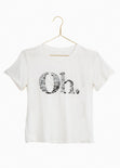 Camiseta estampada "Oh" para mujer - Flashy