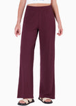 Pantalón wide leg con elástico en cintura color blanco, marfil para mujer - Flashy