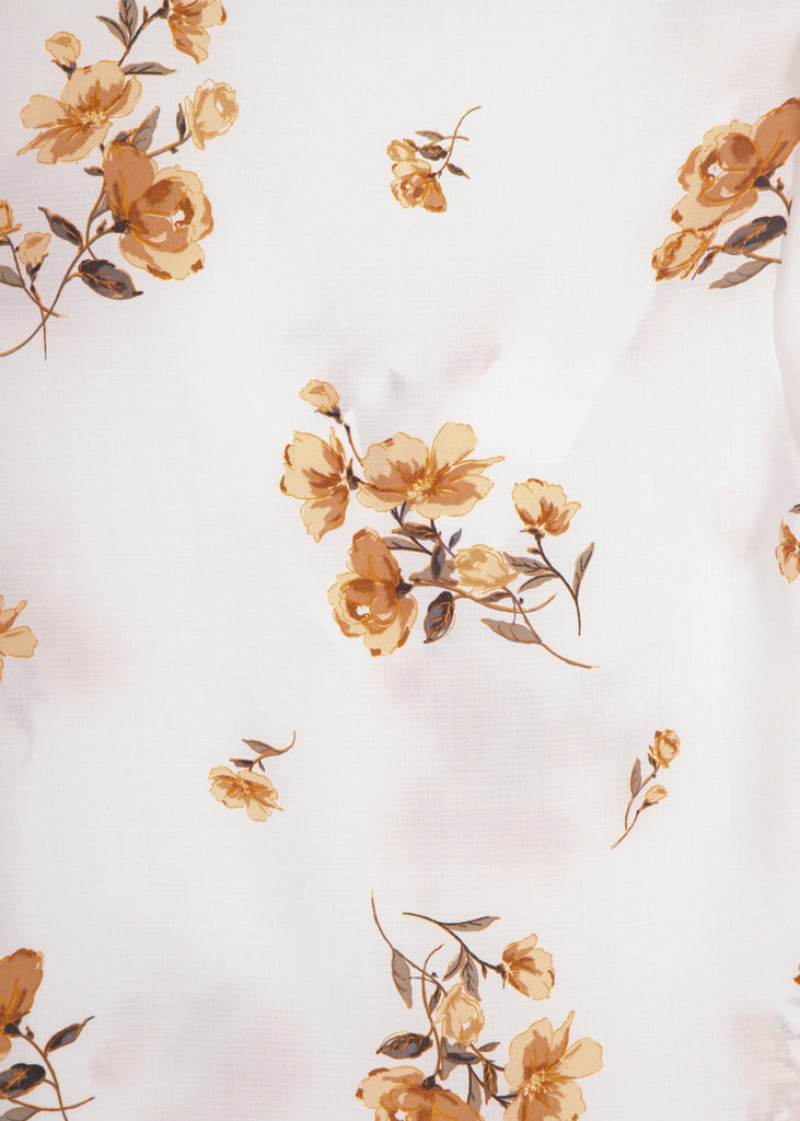 Blusa de flores manga larga con anudado en escote para mujer - Flashy