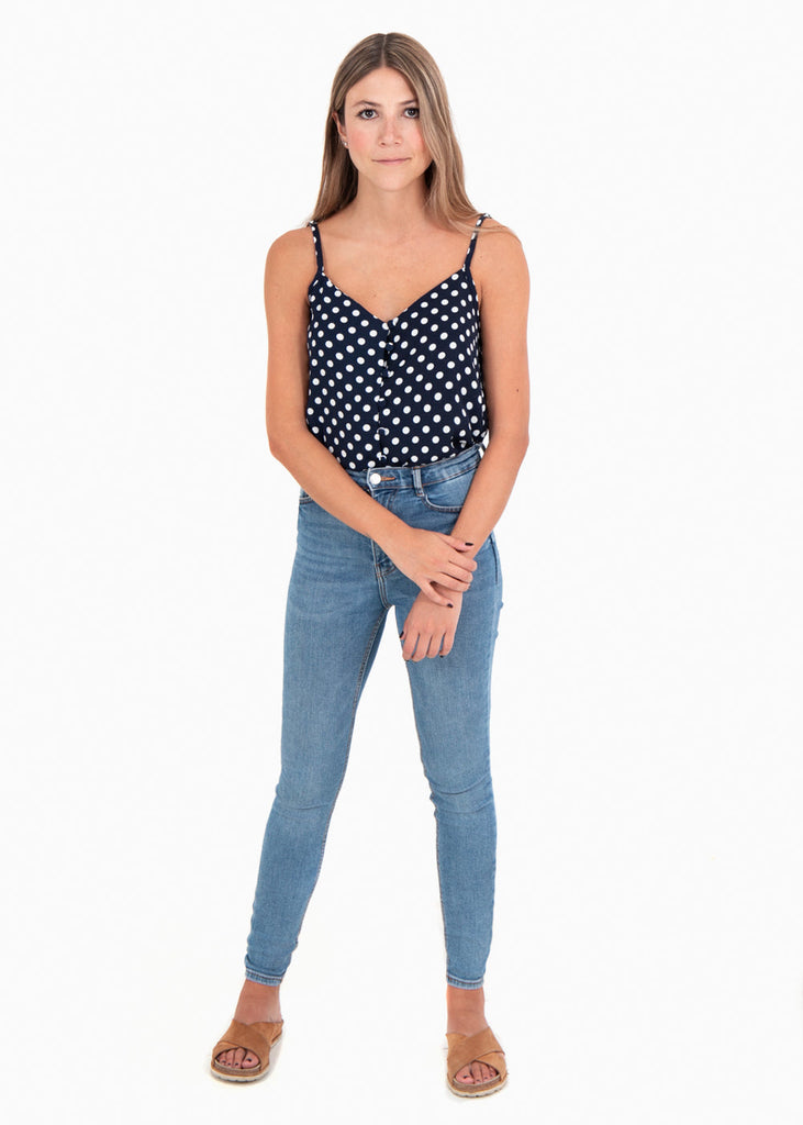 Blusa tiras estampada puntos para mujer - Flashy