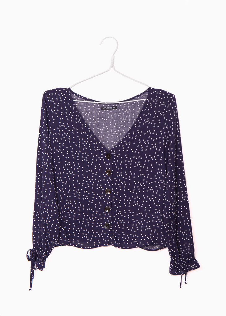 Blusa manga larga con botones de pasta para mujer - Flashy