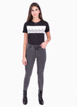 Camiseta estampada rayas python para mujer - Flashy