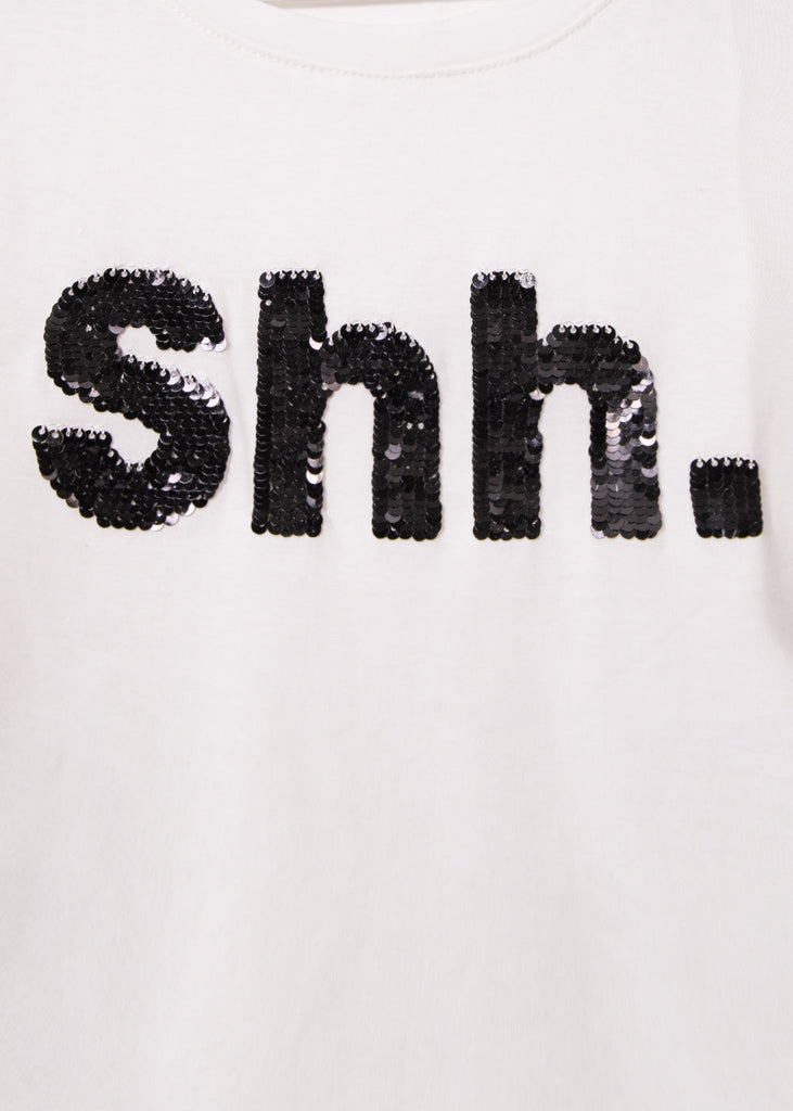Camiseta estampada "Shh" para mujer - Flashy