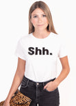 Camiseta estampada "Shh" para mujer - Flashy