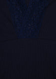 Blusa manga larga con escote de encaje para mujer - Flashy