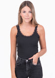 Blusa tiras encaje básica para mujer - Flashy