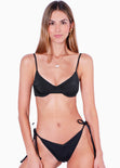 Top de vestido de baño con varilla color negro para mujer - Flashy