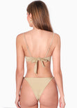 Top de vestido de baño con varilla color dorado para mujer - Flashy