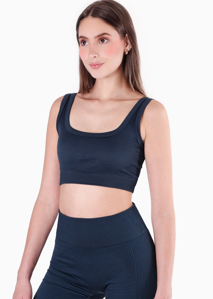 Top deportivo de tiras con escote cuadrado para mujer - Flashy