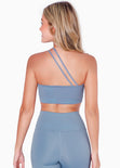 Top deportivo de un hombro color azul para mujer - Flashy