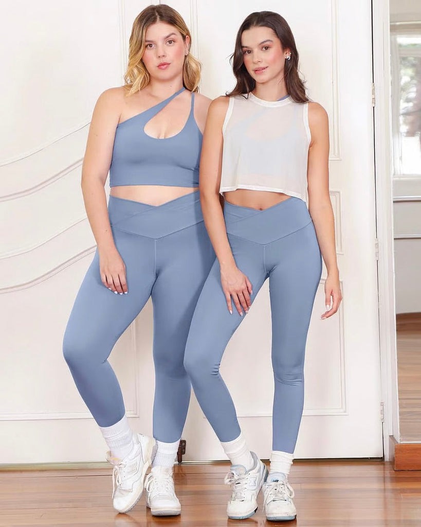 Top deportivo de un hombro color azul para mujer - Flashy