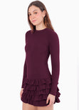 Vestido corto manga larga con boleros- OTOÑO