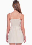 Vestido de tiras con enresortado en escote - PAPAYA