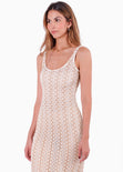 Vestido manga sisa con escote en U para mujer - Flashy