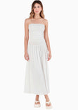 Vestido strapless falda suelta - VERANO