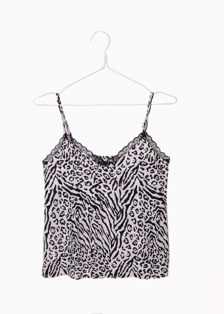 Blusa estampada de leopardo con encaje para mujer - Flashy